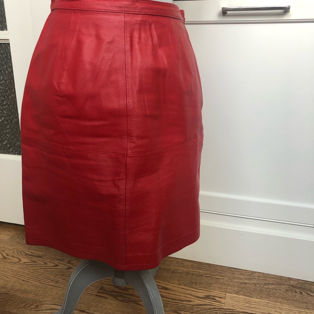 Newport News Vibrant Red Pencil Skirt